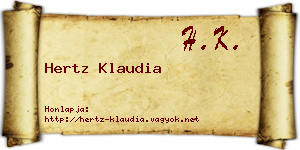Hertz Klaudia névjegykártya